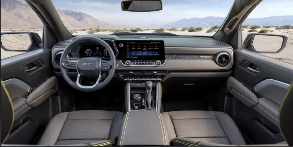 A photo of the inside of a 2024 Chevrolet Colorado.