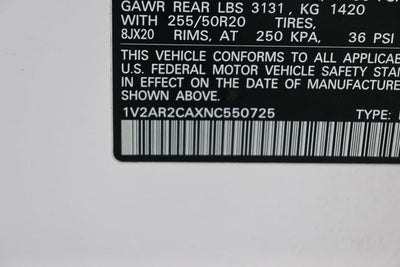 2022 Volkswagen Atlas 3.6L V6 SEL R-Line