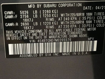 2021 Subaru Outback Limited XT