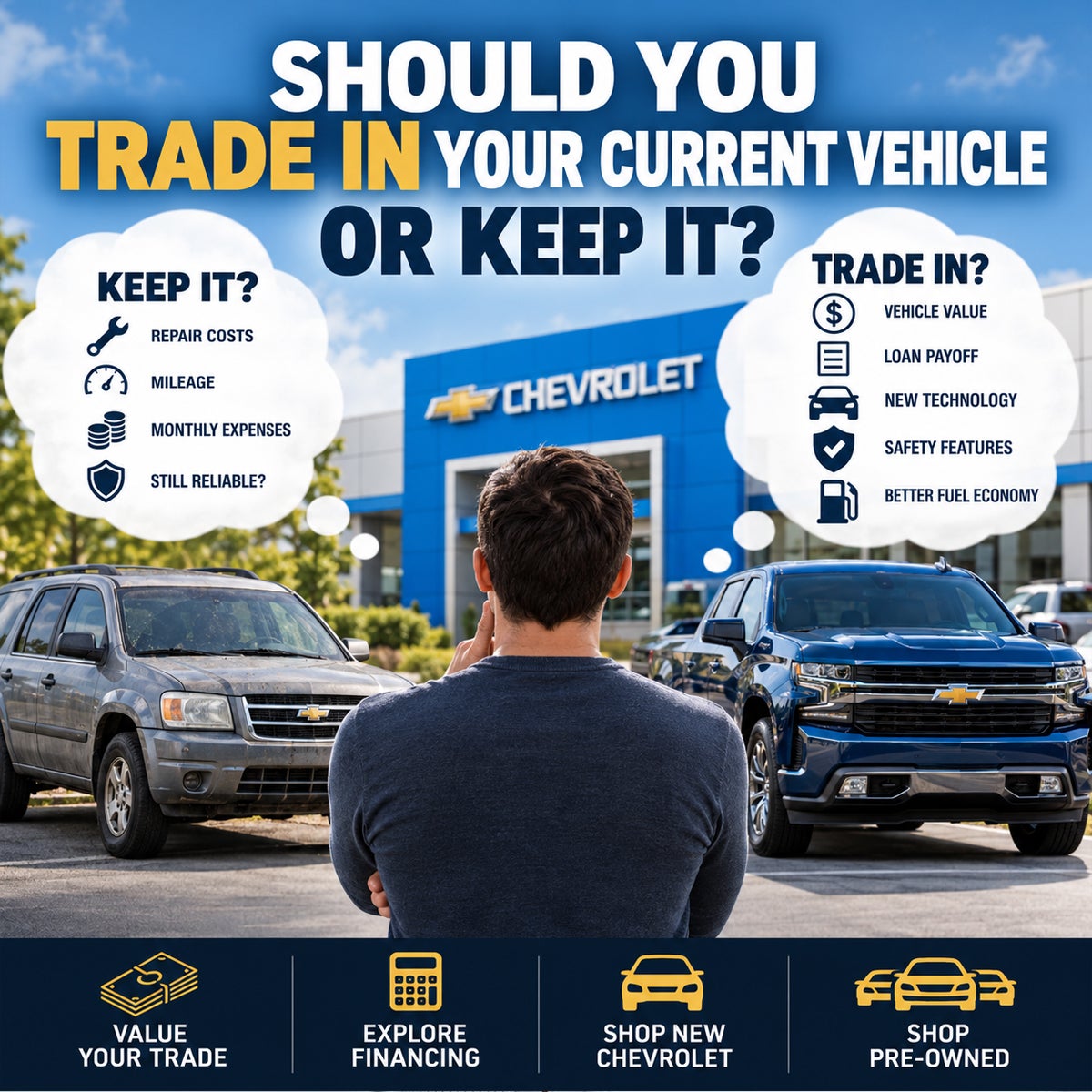 Trade in your current vehicle or keep it?